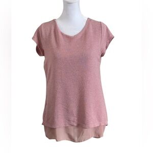 Pink Layered Bow Back Top